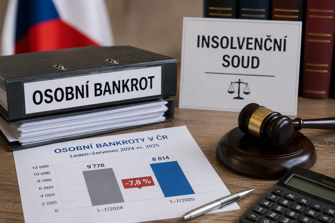 Soudy v ČR vyhlásily letos 8814 osobních bankrotů, meziročně o osm procent méně