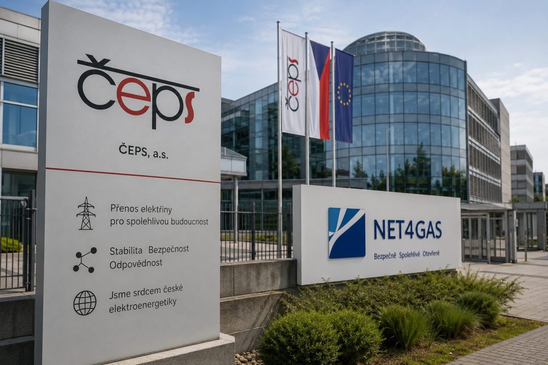 Ilustrační vizualizace areálu ČEPS a označení NET4GAS